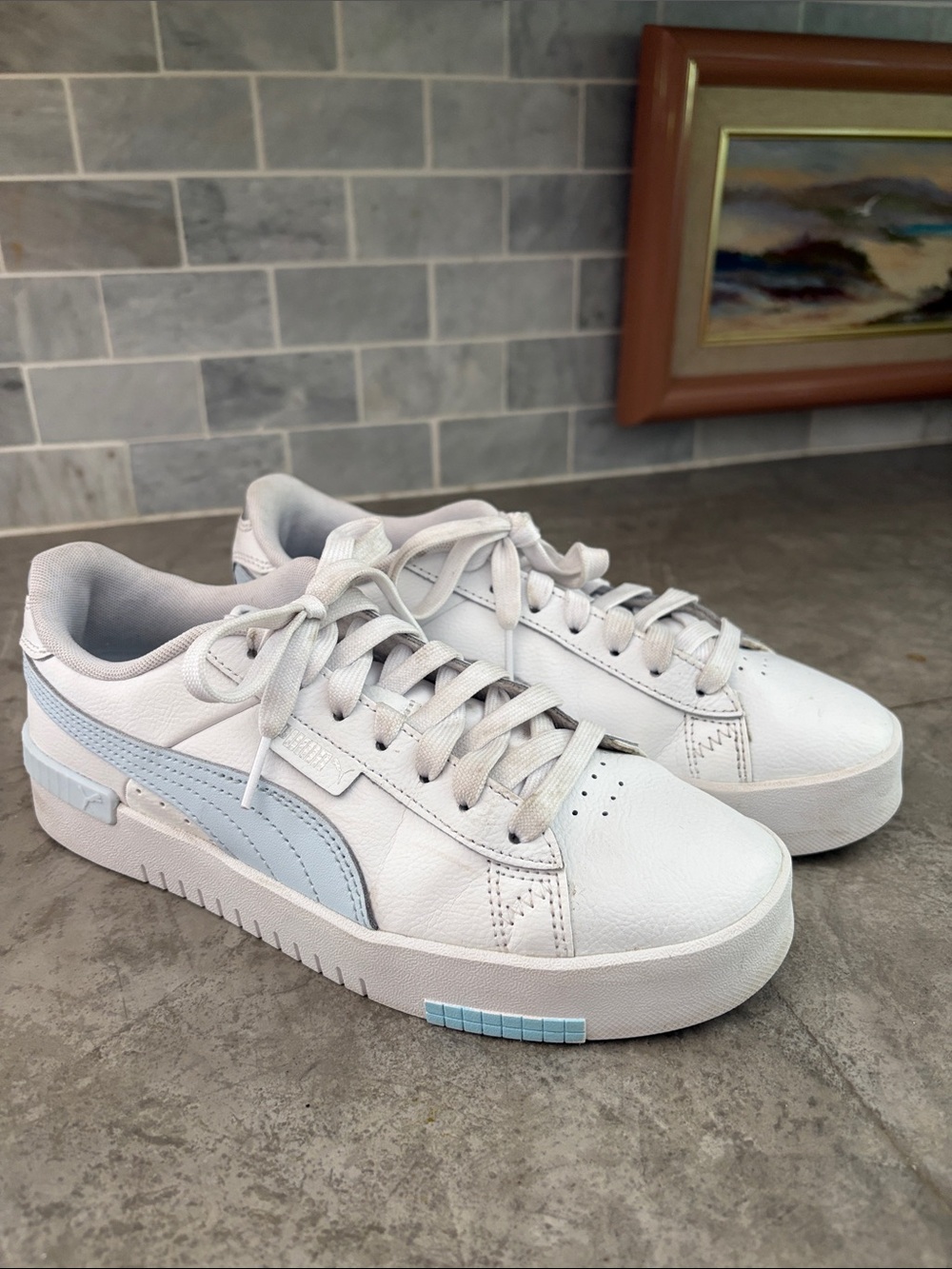Puma Jada Renew sneakers in White and Zen Blue